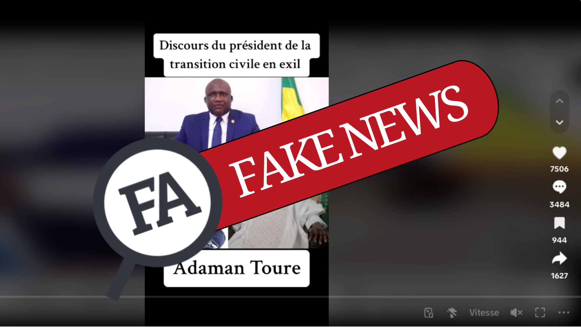 Mali : cette vidéo ne montre pas une déclaration du « président de la transition civile en exil »