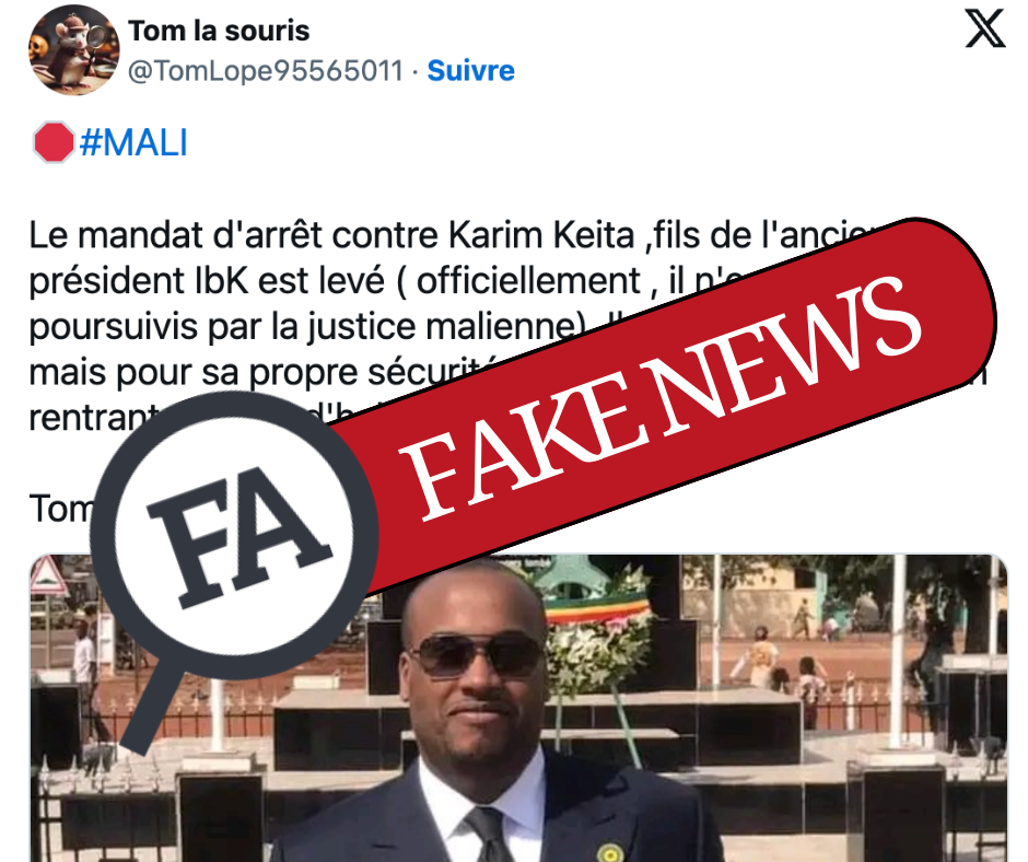 Le mandat d’arrêt contre Karim Keita n’a pas été retiré par la justice malienne