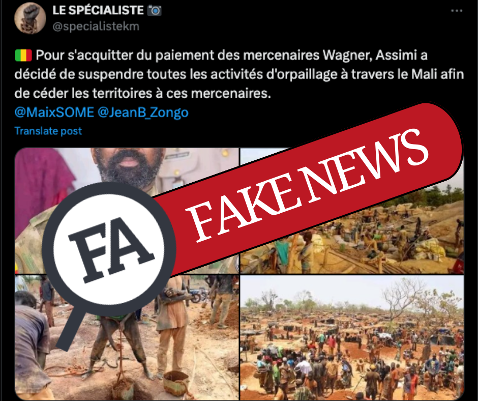 Mali : les autorités n’ont pas suspendu l’orpaillage pour « céder ces territoires à des mercenaires »