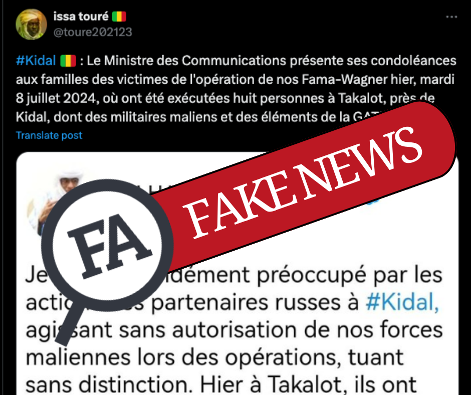 Mali : Un faux tweet attribué au Ministre de la Communication