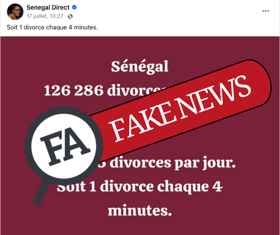 Le nombre de divorces journaliers au Sénégal ne s’élève pas à 345 par jour