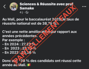 Le taux du baccalauréat 2025 a-t-il enregistré une hausse, atteignant 38,75 % au Mali ?