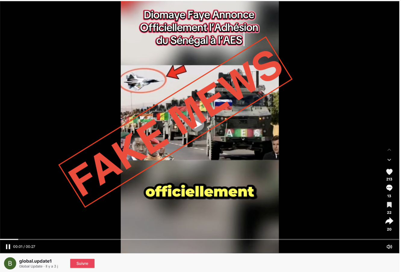 Diomaye Faye a-t-il annoncé l’adhésion du Sénégal à l’AES ?